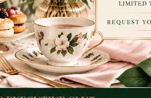 An elegant table set for a luxury afternoon tea brunch